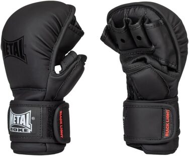 MMA рукавички METAL BOXE для тренувань з великим пальцем, чорні, XS