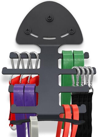 Набір еластичних стрічок для тренувань з полицею для зберігання фітнес-обладнання (Чорний)