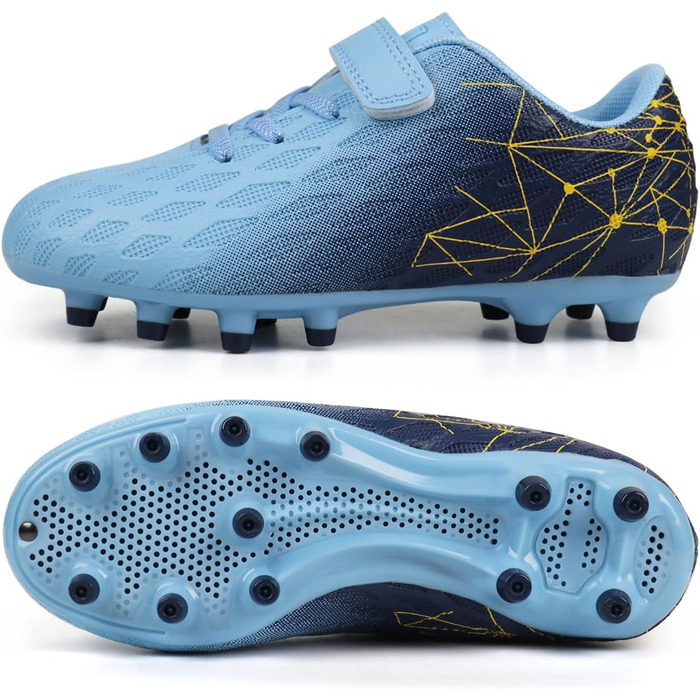 Дитячі футбольні бутси JABASIC Firm Ground для хлопчиків та дівчаток (30 EU, блакитний, темно-синій)