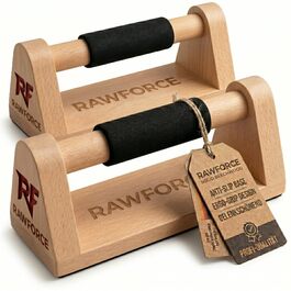 RawForce Паралелети дерев'яні для віджимань та стійки на руках - захист суглобів, нековзні. Обладнання для віджимань та калістеніки