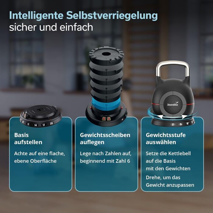 Набір гантелей Skandika Hanteln Paino: регульовані, 1.5-24 кг, штанга, гиря, диски. Для дому та спортзалу.