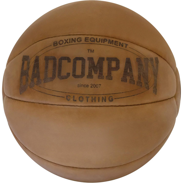 Медичний м'яч Bad Company Vintage з натуральної шкіри, 10 кг, 1-10 кг, коричневий