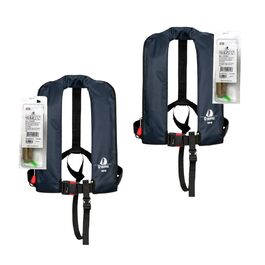 Набір рятувальних жилетів 2 шт. Автоматичні, 165N, Classic ISO UML з поясом, включаючи 2 комплекти для обслуговування, темно-синій