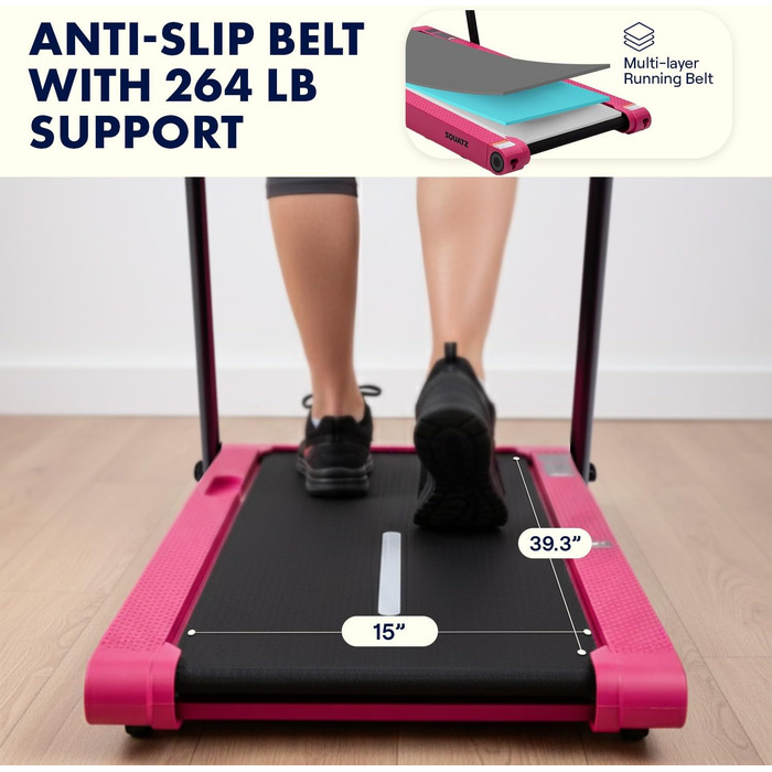 Бігова доріжка Squatz 2-in-1 Walking Pad для дому та офісу, рожева