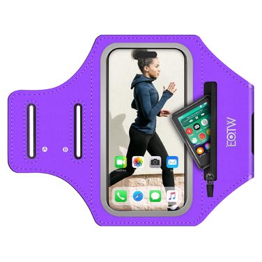 Спортивний браслет EOTW для телефону: фіксатор на руку з кишенькою для AirPods, сумісний з iPhone 16/15/14/13 Pro, Galaxy S24/S23/S22 (5.5'-6.0' та 6.0'-6.7')