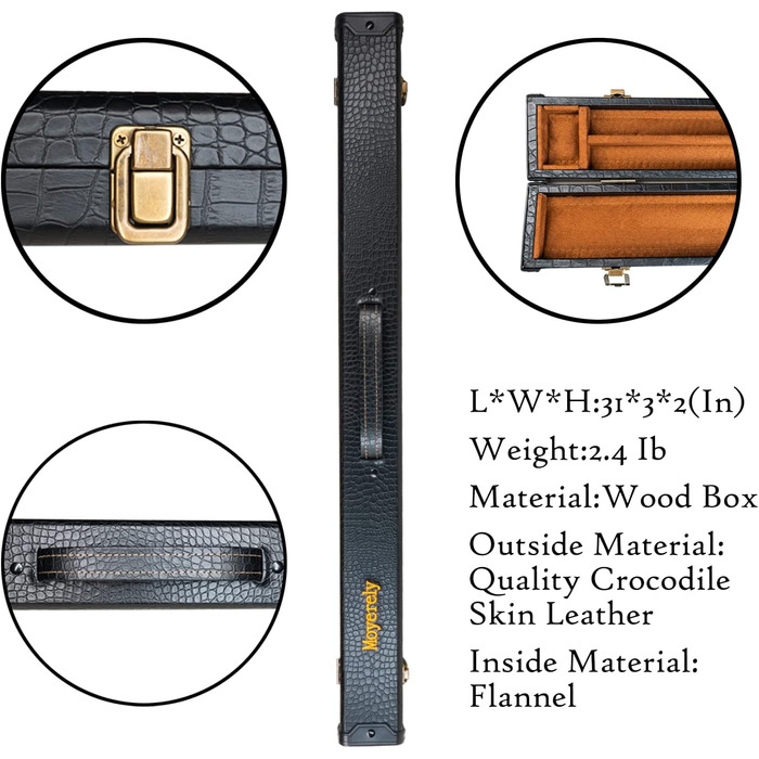 Moyerely: Професійний кий для більярду з карбону, 11.8 мм/12.5 мм, низька дефлекція, з кейсом MF3