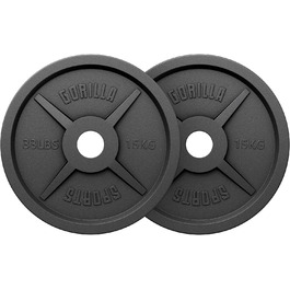Олімпійські млинці GORILLA SPORTS, чавун, 1,25–30 кг, 50 мм, окремо або набір