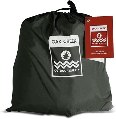 Гамак туристичний Oak Creek з москітною сіткою та тентом - комплект для кемпінгу, походів, подорожей (1.8 кг, зелено-сірий)
