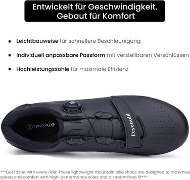 Велосипедні черевики для чоловіків та жінок, MTB, Radsport, сумісні з SPD Cleats, чорні, 44 EU