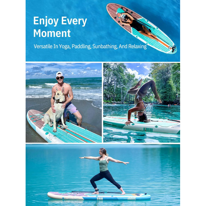 Надувне SUP-борд Niphean Stand Up Paddle Board з сидінням та аксесуарами, 320см, 200кг, для 2 осіб, StabilTrac-Fin