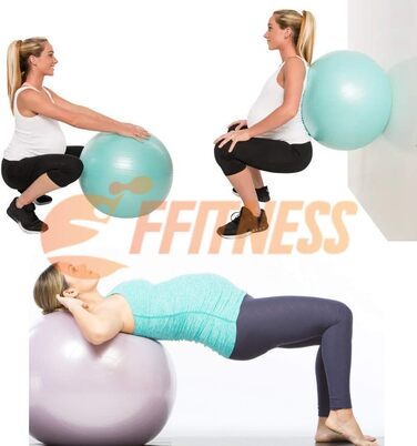 Фітнес-м'яч для вагітних FFitness 95 см, антивибуховий, для гімнастики, пресу, силових та кардіо вправ, синій