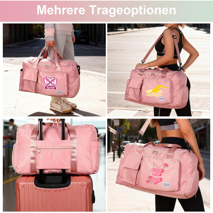 Персоналізована спортивна сумка з ім'ям для жінок та чоловіків, велика водонепроникна сумка для подорожей, фітнесу та йоги з відділенням для взуття та мокрих речей