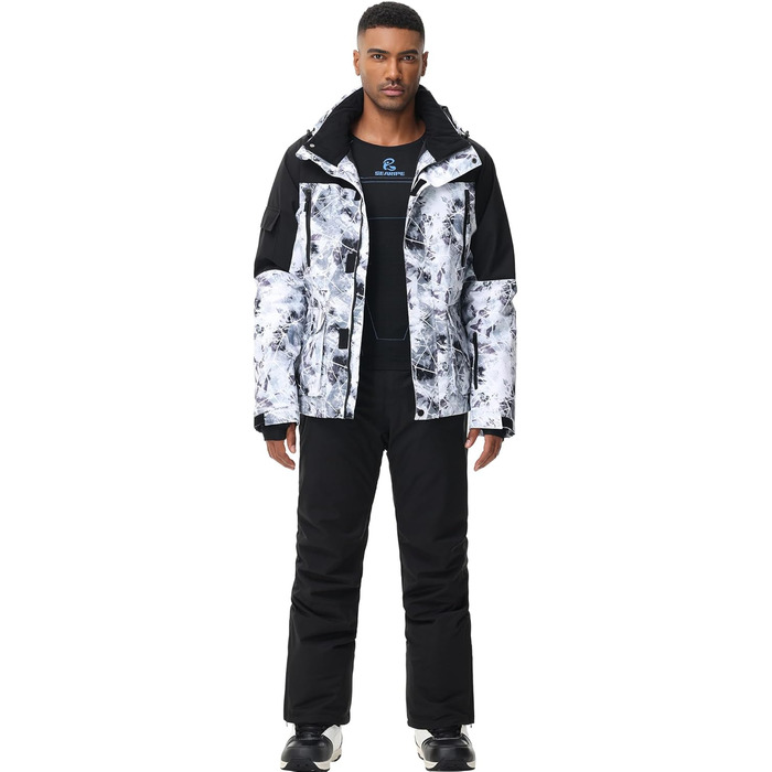 Чоловіча лижна куртка та штани, чорні. Висока щільність вітрозахисту та водонепроникність.