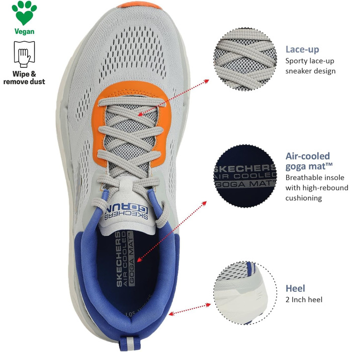 Чоловічі бігові кросівки Skechers Max Cushioning Delta (41 EU, сірий)
