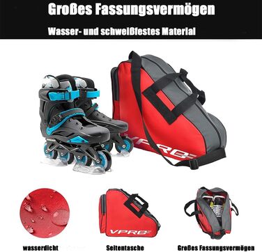Сумка для ковзанів VPRO: для ковзанярства на льоду та роликів, з ремінцем та блискавкою, для дітей та дорослих