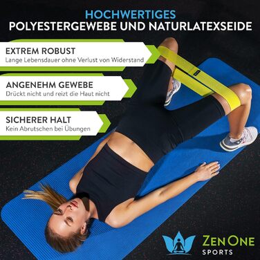 Стрічки для фітнесу ZenOne Sports® Loop - Набір еластичних стрічок для силових тренувань, розминки та більше. Набір Booty Band з інструкцією. Theraband Loop 5 кольорів
