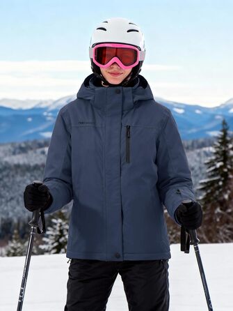 Жіноча водонепроникна куртка для сноубордингу та лижного спорту FREE SOLDIER з флісовою підкладкою та капюшоном. Тепла зимова куртка FREE SOLDIER для жінок, Mitternachtsmarineblau (L)