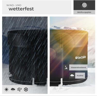 Тектейк® Ванна для крижаного душу з кришкою, крижана ванна, ванна для крижаної терапії та спортсменів - Ø 90 x 75 см (105 x 70 x 65 см)