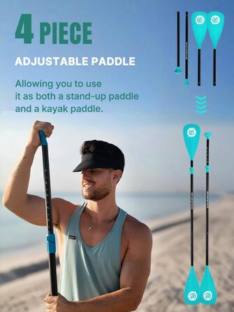 Надувне SUP-борд Niphean Stand Up Paddle Board з сидінням та аксесуарами, 320 см, для 2 осіб, до 200 кг