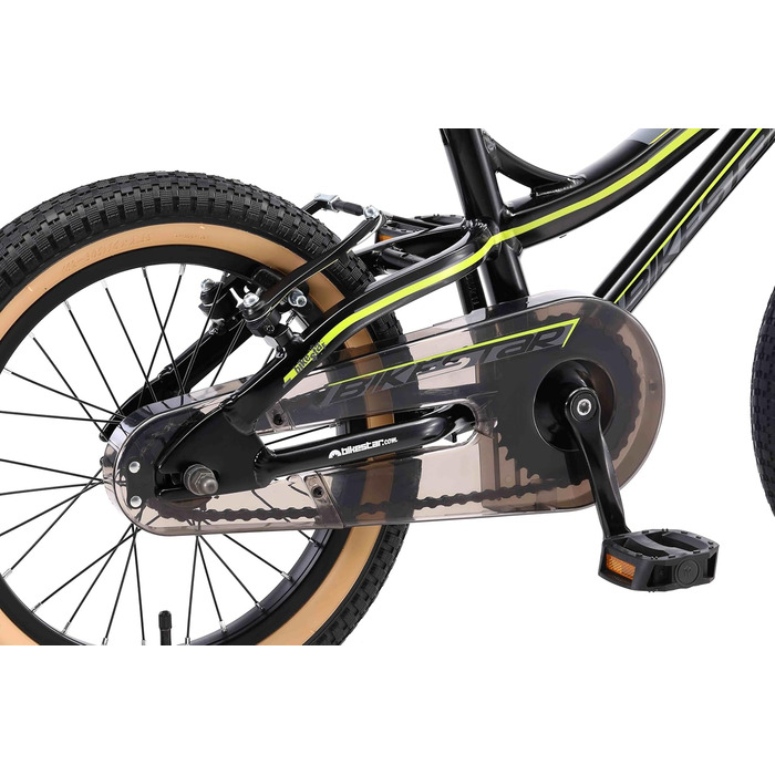Дитяче велосипед BIKESTAR 16 дюймів: алюмінієвий MTB для дівчаток та хлопчиків 4-5 років, V-brake, чорно-зелений