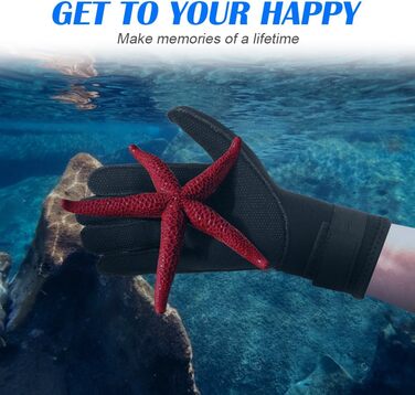 Рукавички для плавання та дайвінгу AUAUY, 3 мм, неопренові, з антиковзким покриттям, для дорослих, водонепроникні (L)