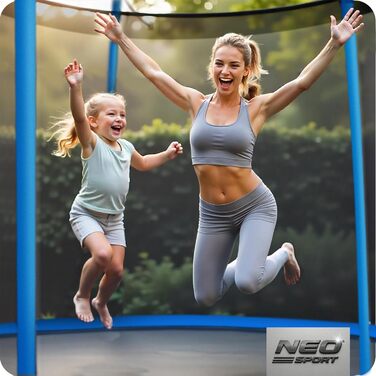 Батут Neo-Sport Outdoor для дітей з сіткою та сходами, 252 см