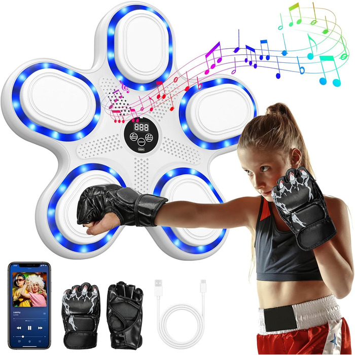 Музична бокс-машина IERAKOR з Bluetooth, 9 швидкостей та режимів, світлові та звукові ефекти, LCD-дисплей