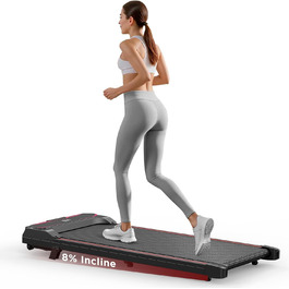 Біговий доріжка для дому з нахилом, 2 в 1, Walkpad, бігова доріжка з нахилом, 2.5HP, під стіл, для дому та офісу, з пультом керування, без встановлення, швидкість 1-6 км/год