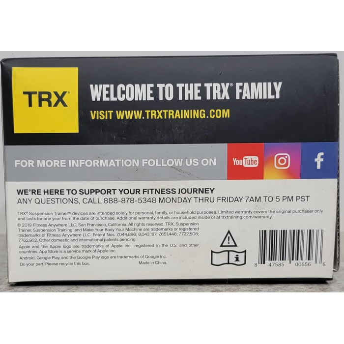 Петлі для тренувань TRX Pro 4, підвісна система, чорні/жовті