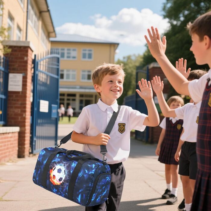 Спортивна сумка LEDAOU для дітей: для плавання, футболу, тренувань. З відділенням для взуття та мокрих речей. Синій колір.