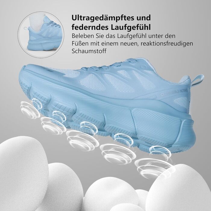 Жіночі кросівки Hawkwell Cloud Zero для ходьби та тенісу, з амортизацією, дихаючі, для спорту, фітнесу, тренувань, бігу, з антиковзкою підошвою, для медичних цілей (40 EU, Синій)