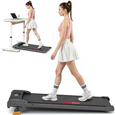RAOO MIN Walking Pad - Ходункова доріжка для дому та офісу, 0.8-6 км/год, LED-дисплей, 100 кг, безщітковий двигун 2.5HP, чорний