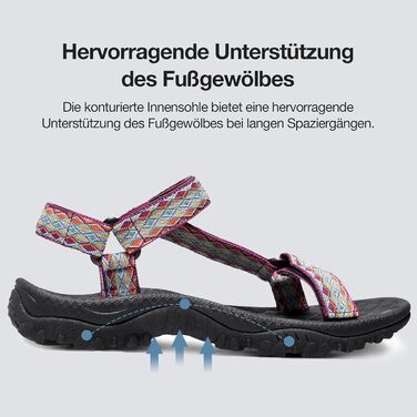 Жіночі спортивні сандалії для трекінгу та хайкінгу, прогулькові водонепроникні сандалії з антиковзаючою підошвою (темно-фіолетові, 37 EU)