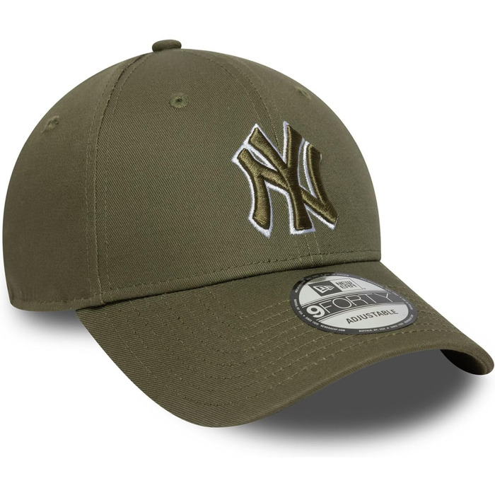 Кепка New Era 9Forty Strap Cap з вишитим логотипом New York Yankees (оливковий)