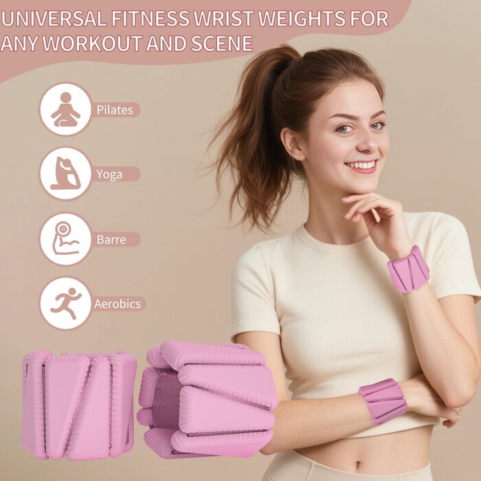 Набір кишенькових вагів KOOOGEAR 2 шт. (0,5 кг * 2) для фітнесу, бігу, гімнастики, чорний та рожевий