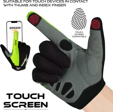 Велосипедні рукавички Beat Rage для чоловіків та жінок, повні пальці, гелеві, антиковзкі, амортизуючі, для важкої атлетики, фітнесу, MTB, (S, повний палець)