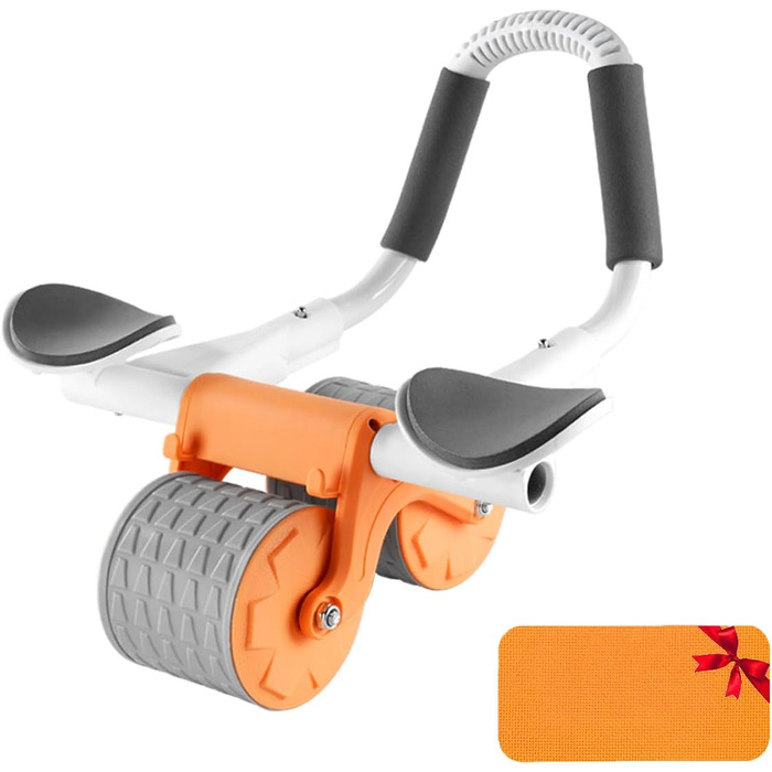 Ролер для пресу ABHDIEG з підставкою для ліктя, автоматичний відскік, тренування пресу вдома та в спортзалі, ролер з подвійним колесом для пресу