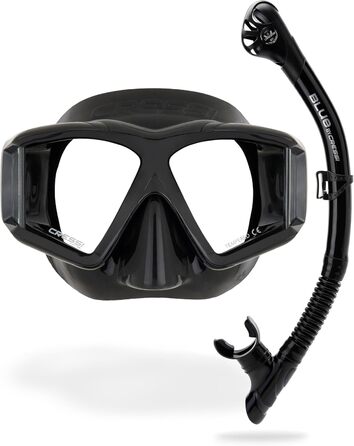 Маска для снорклінгу та дайвінгу Cressi Horizon (Чорний/Чорний) з 4 змінними лінзами, комплект маска+трубка Scilla Top Dry