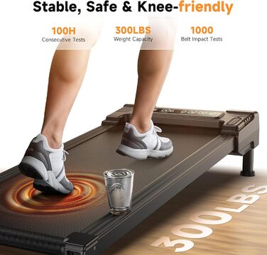 Бігова доріжка REPOWER для дому, Walking Pad, автоматичне підняття/опускання 9%, тиха, з пультом, для столу, 3 рівня регулювання, до 136 кг