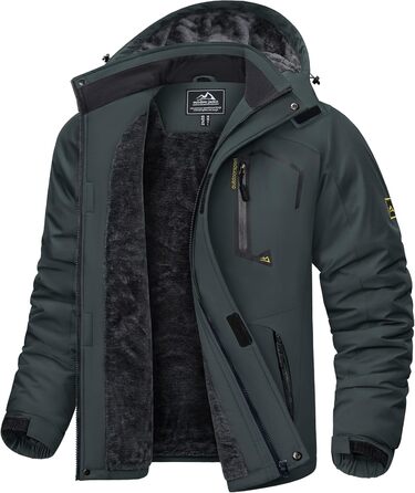 Чоловіча зимова куртка KEFITEVD: водонепроникна, дихаюча, з капюшоном, для сноуборду та активного відпочинку, сірий колір