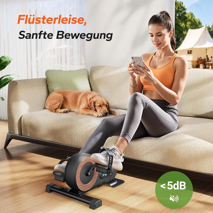 MERACH Педалетраннер для дому: міні-тренажер для літніх людей, тихий та з неслизькою поверхнею, з LCD-дисплеєм, 8 рівнів магнітного опору, переможець тесту 2025, велотренажер для столу в офіс