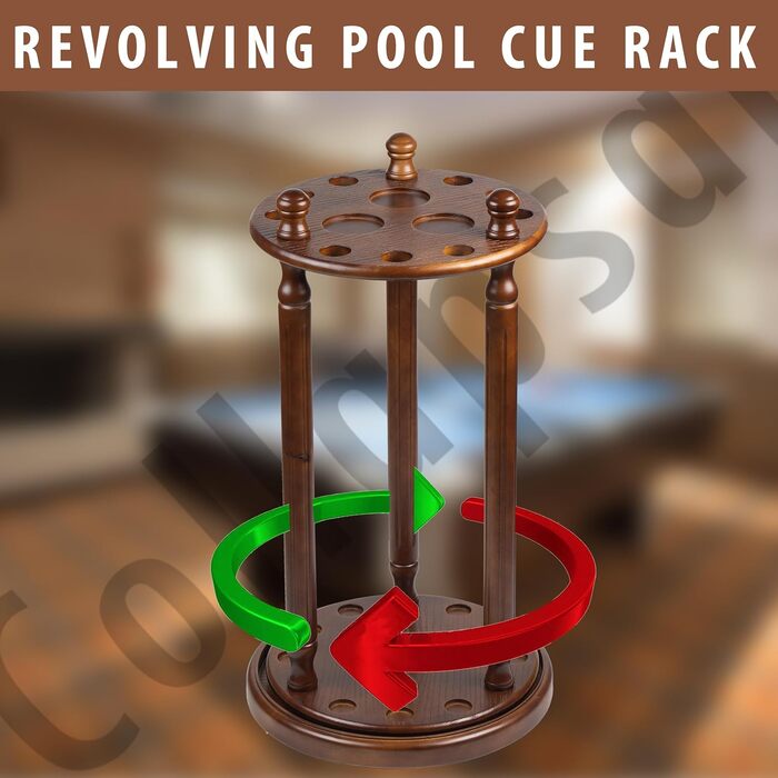 Стійка для київ для більярдних київ Collapsar – 9 відділень, масивна деревина, підлоговий тип (темно-волоський горіх)