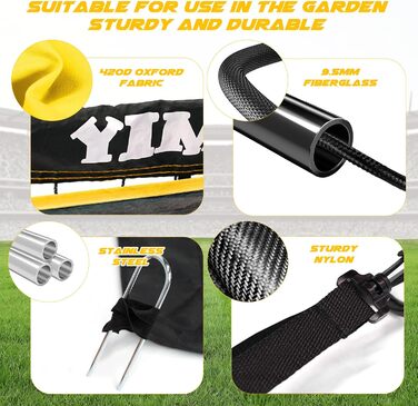 Дитячі футбольні ворота Yimore 3-в-1 для саду з сумкою, 120 см, жовті