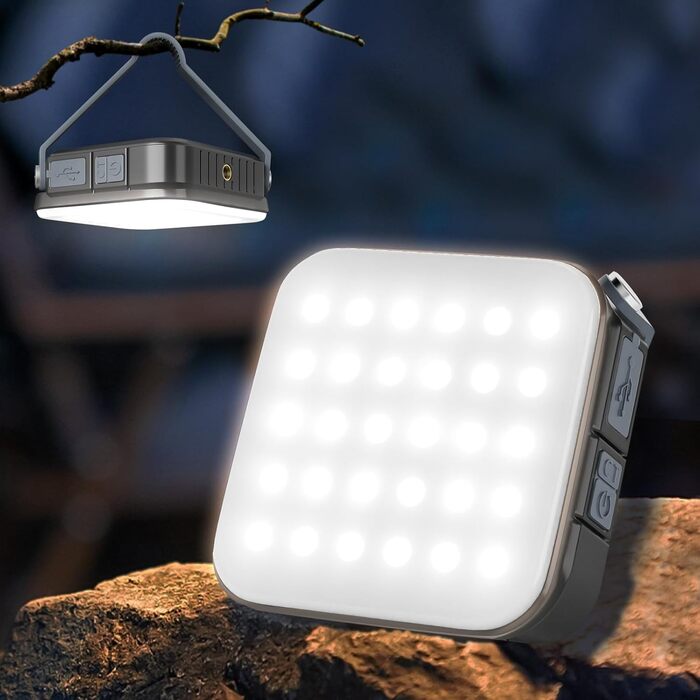 LED кемпінговий ліхтар Quntis, складаний, перезаряджуваний, 4 режими яскравості, аварійне освітлення для походу, кемпінгу та надзвичайних ситуацій