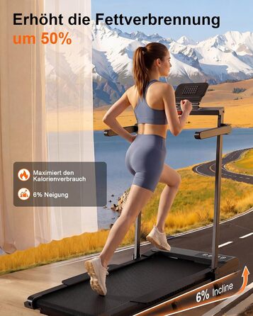 Бігова доріжка Superun Walking Pad з нахилом 6%, для дому, з додатком, до 136 кг, чорна. Швидкість до 12 км/год, режим для роботи за столом.
