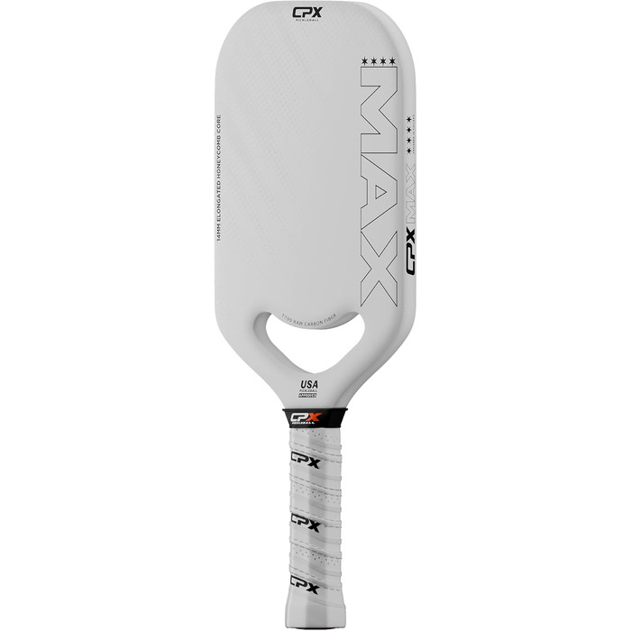 Pickleball-Paddel CPX MAX Series: Вуглецеве волокно, T700, професійна якість, довга форма, 14 мм ядро, зручний захват, довговічний, дизайн Chicago