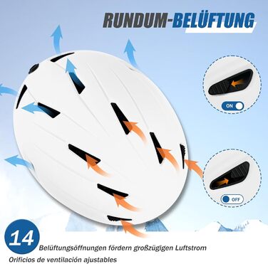 Шолом для лиж та сноуборду з маскою UV400, білий, унісекс, M