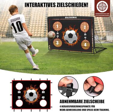 Дитячі футбольні ворота Klappbares Fußballtor 120x90 см та 150x120 см з мішком для транспортування та анкерами для кріплення - для саду, пляжу