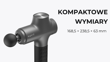 Перкусійний ручний масажер для м'язів Havit MG1503, чорний
