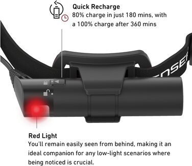 Ledlenser H8R SE - ліхтар налобний LED, 700 люмен, перезарядна, дальність 170 м, 70 годин роботи, комплект з акумулятором, чохлом та USB кабелем